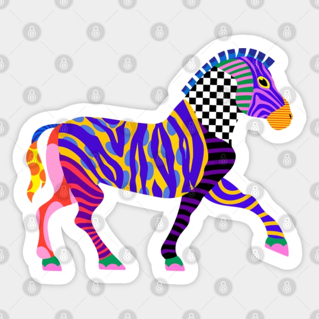 Geometrical Zebra ? Sticker by maddula